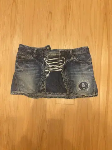 kinky jeans 데님 레이스업 로우웨스트 미니 스커트