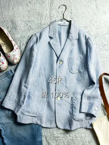 [ 45R ] 45rpm 린넨 히코리 3B 자켓 라이트 블루 1