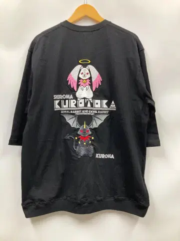 [ K80S ] 블랙 kurotoka T셔츠 크로나 시로나 자수