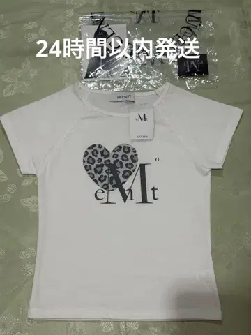 mucent 무 레오파드 무늬 하트T셔츠 그레이 XS