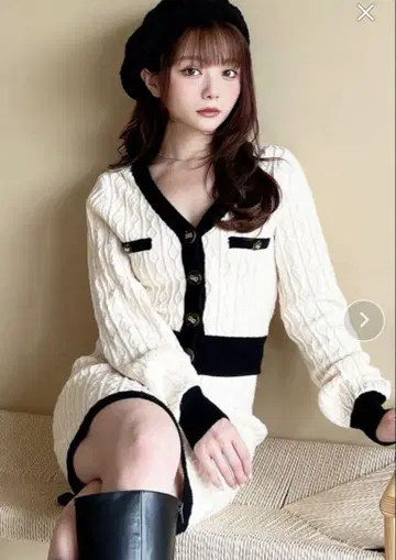 RESEXXY 리젝시 바이컬러 가디건 상의만