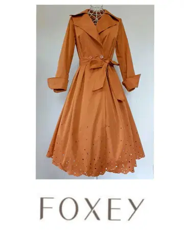 폭시 뉴욕 FOXEY 로고 컷워크 코트 오렌지 40