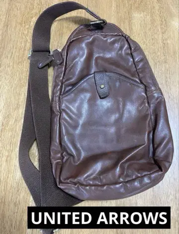 UNITED ARROWS 브라운 가죽 숄더백