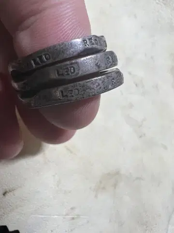 [초기] 레드 리 츄에 손가락 뱅글 실버 3개