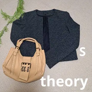 띠어리 노카라 트위드 자켓 네이비 S
