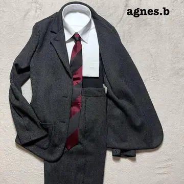 agnes b. 블랙 스트라이프 노턱 T2 셋업 수트 상하의