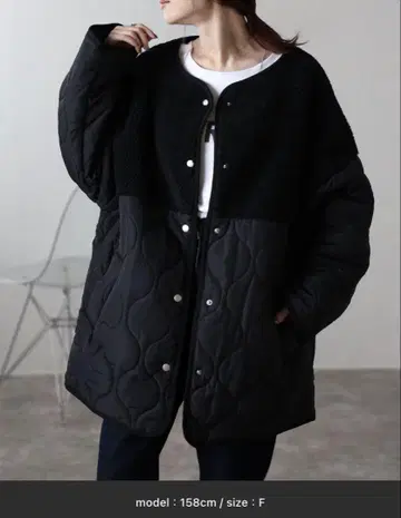 블랙 퀼팅 자켓 F 사이즈