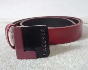 라코스테 LACOSTE 가죽 천연 가죽 레드 블랙 벨트