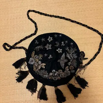 ZARA 자라 숄더백 그린 자수 프린지