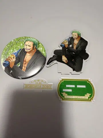 ONE PIECE 로로노아 조로 벌스데이 아크릴 스탠드 캔뱃지