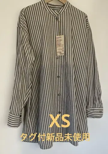 무인양품 MUJI 브로드 스탠드 카라 튜닉 다크 브라운 XS