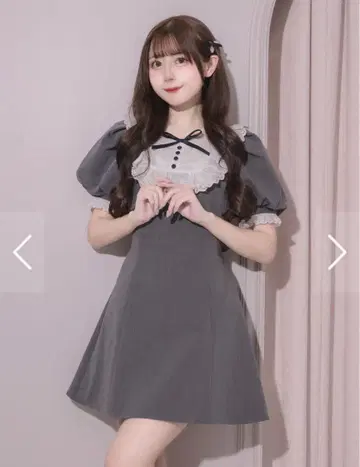 pium 코튼 레이스 도리 카페 원피스