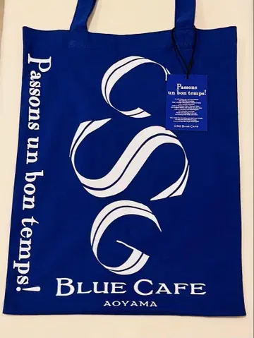 캘런솔로지 아오야마 한정판 에코백 CSG BLUE CAFE