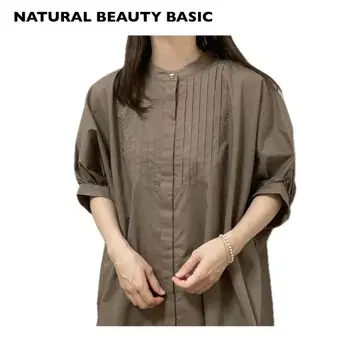 NATURAL BEAUTY BASIC 튜닉 셔츠 블라우스 핀턱