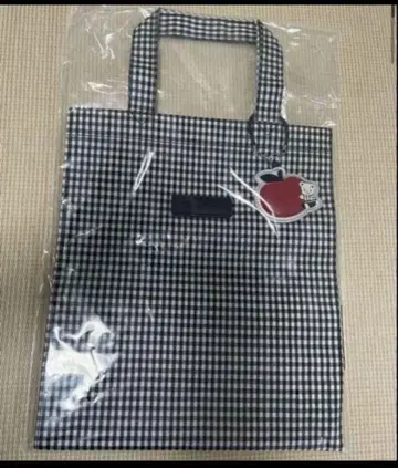 미사용 새상품 미택 포함 파밀리아 깅엄 체크 토트백 블랙