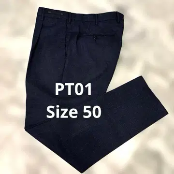 PT01 슬랙스 사이즈 50 네이비 체크