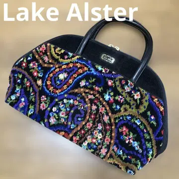 Lake Alster 핸드백 페이즐리 무늬 셔닐직 블랙