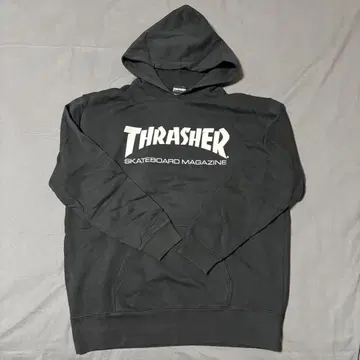 THRASHER 블랙 후드 부착 맨투맨 XL