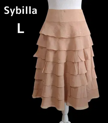 Sybilla 캉캉 스커트 무릎 기장 베이지 L