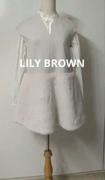택 포함 새상품 LILY BROWN 2way 퍼 도킹 원피스