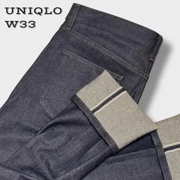 새상품급 W33 UNIQLO 셀비지 슬림핏 적귀 다크 네이비 카이하라