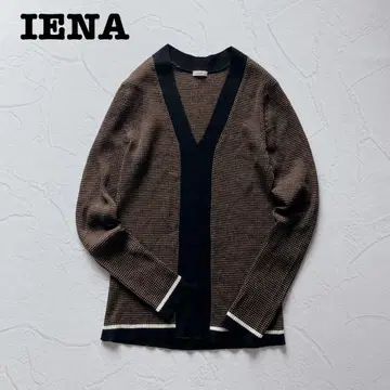새상품급 IENA 이에나 3 x 3 리브 V넥 풀오버 니트 브라운 계열