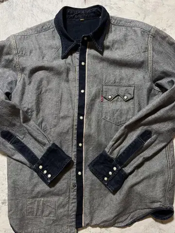 levi's beams inside out 데님 셔츠 웨스턴 셔츠