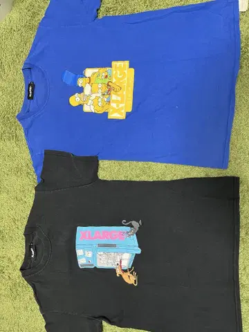 XLARGE T셔츠 세트 파랑과 블랙