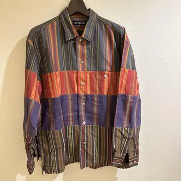 ISSEY MIYAKE 멀티 컬러 스트라이프 긴팔 셔츠