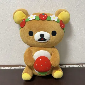 산엑스 리락쿠마 나른한 딸기 봉제 인형 XL 딸기