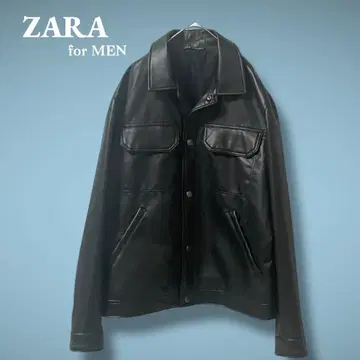 새상품급 ZARA 자라 페이크 가죽 자켓 블랙 USA L 사이즈