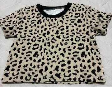 레오파드 무늬 반팔 T셔츠 베이지 EGOIST 에고이스트