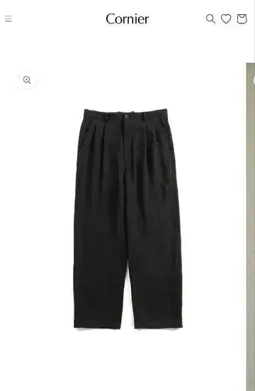 린넨 트윌 2 턱 팬츠 블랙(Cornier25ss)