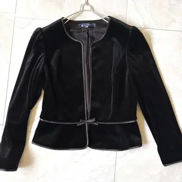 컨디션 최상 M'S GRACY 엠즈 그레이시 벨로아 새틴 자켓 블랙