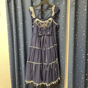 엔젤릭 프리티 오버롤 스커트 네이비