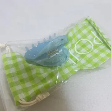 POTETE 리본 하트 헤어 클립 블루