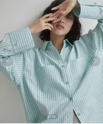 ANGIE 와이드 커프스 레귤러 카라 셔츠
