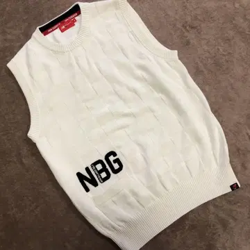 새상품급 NEW BALANCE 남성용 니트 베스트 M 화이트 골프웨어
