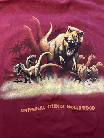 90s USA제 쥬라기 공원 T셔츠 XL 버건디