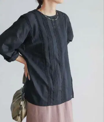 어반 리서치 도어스 블라우스 블랙 레이스 부분 있음 비침 있음