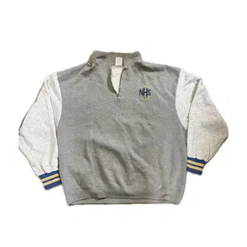 SWEAT SHIRT 하프 지퍼 트레이닝복 M 그레이/화이트