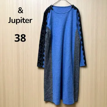 Jupiter 울 혼방 롱 원피스(38) 사이드 레이스 파랑