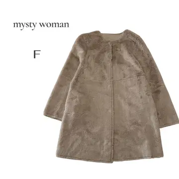 [ 미스티우먼 ] mysty woman 베이지 무스탕 코트 F