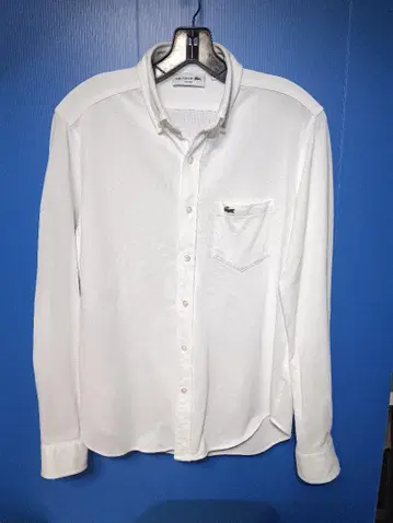 LACOSTE 라코스테 긴팔 버튼 다운 피케 셔츠 남성용 그린 와니