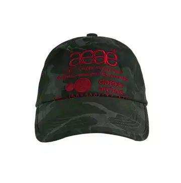 aeae WEB LOGO CAMO 5 PANNEL CAP[BLACK]