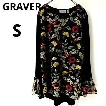GRAVER 꽃무늬 자수 긴팔 상의