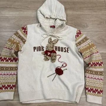 PINK HOUSE 후드 부착 니트