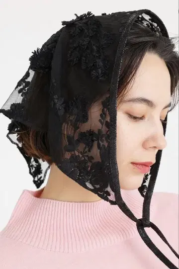 provoke 튤 플라워 바부슈카 BLACK