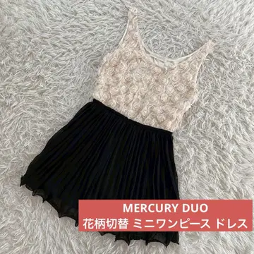 MERCURYDUO 꽃무늬 절개 미니 원피스 2차 모임 드레스