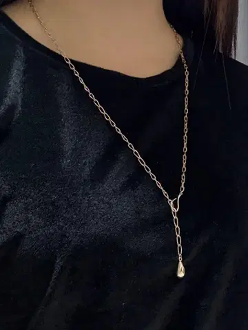 콜라주 개럴개런트 골드 롱 목걸이 드롭형